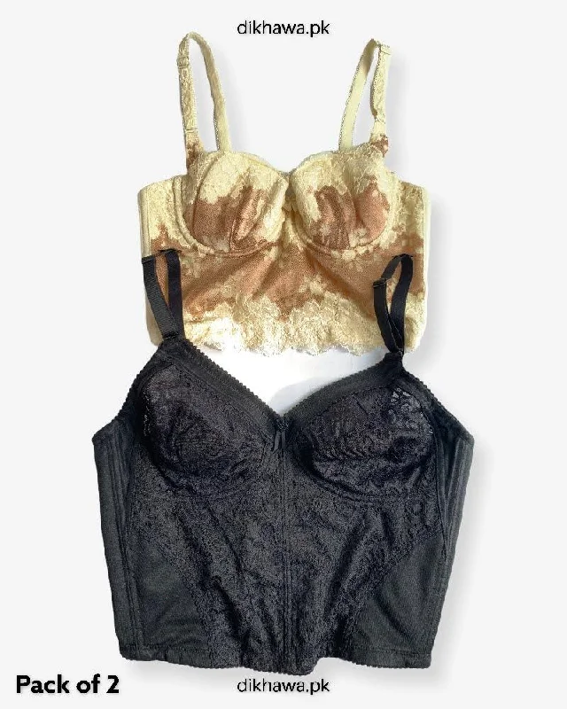 Adjustable strap non wired brasPack of 2 Imported Stocklot Branded Adjustable Underwire Short Crop PU Shaper Lingerie Adjustable strap non wired brasPack of 2 Imported Stocklot Branded Adjustable Underwire Short Crop PU Shaper Lingerie