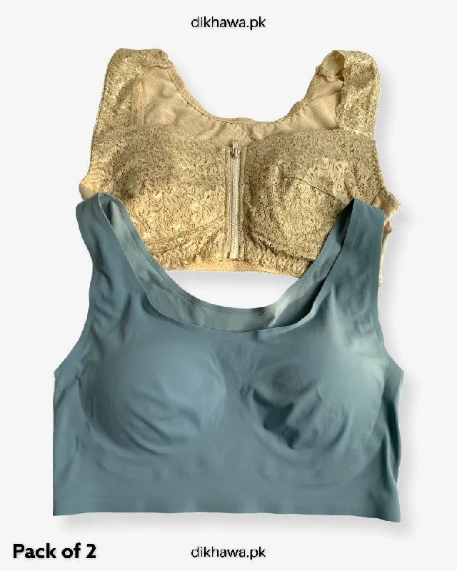 Non wired sleep bras for night time comfortPack of 2 Imported Stocklot Branded Pushup Bra - Single Padded Bra - Padded Ladies Jogging Bra - Sports Bra - Soft Padded Non wired sleep bras for night time comfortPack of 2 Imported Stocklot Branded Pushup Bra - Single Padded Bra - Padded Ladies Jogging Bra - Sports Bra - Soft Padded