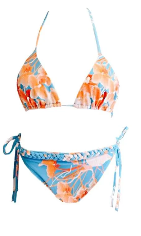 Metallic bikini briefs for a glamorous touch​Lindsey Brown Turquoise Bikini Set