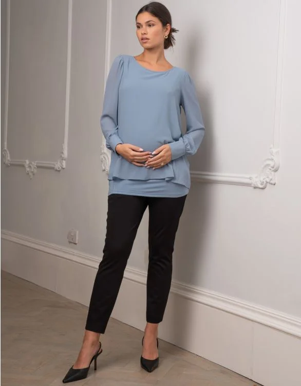 new mom's first women nursing braWoven Layered LS Blouse