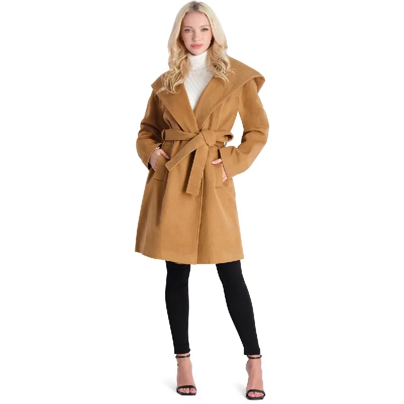 Womens Wool Blend Midi Walker Coat