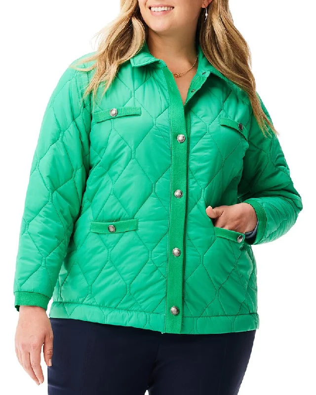 Nic+Zoe Plus Knit Trim Puffer Jacket