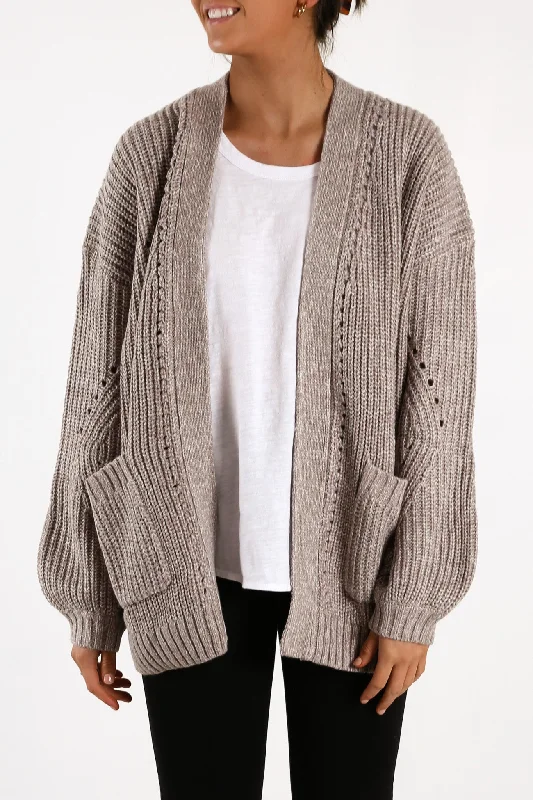 Caspian Cardigan Knit Bark