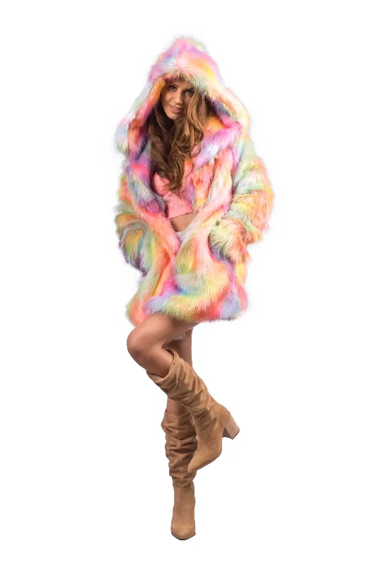 Women's Short Desert Warrior Coat in "Rainbow Sherbet"