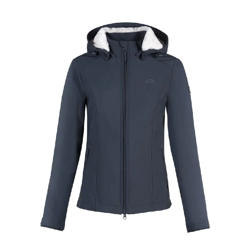 Equiline Ladies Hooded Softshell Jacket Navy