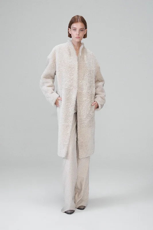 Jenny - Cream Shearling Coat