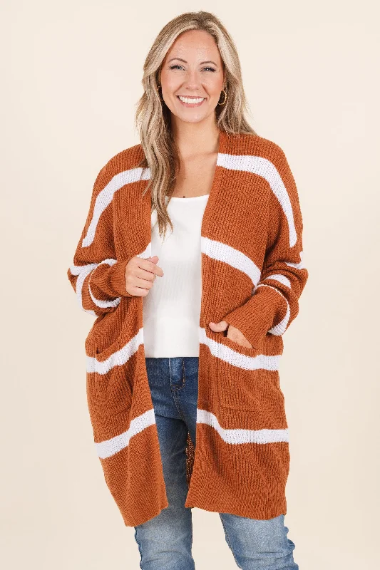 Nothing Should Change Cardigan, Rust-White