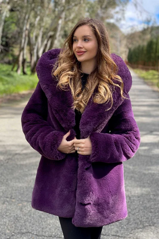 Women's Short Desert Warrior Coat in "Plush Plum"