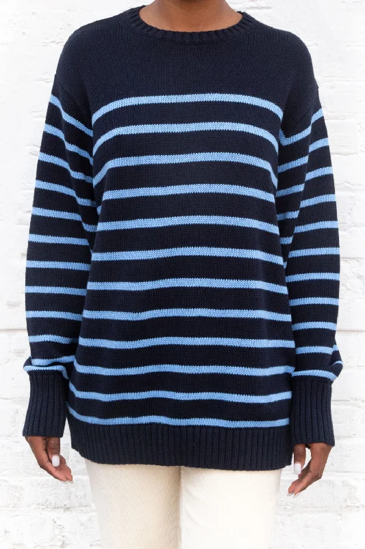 Navy and Light Blue Thin Stripes