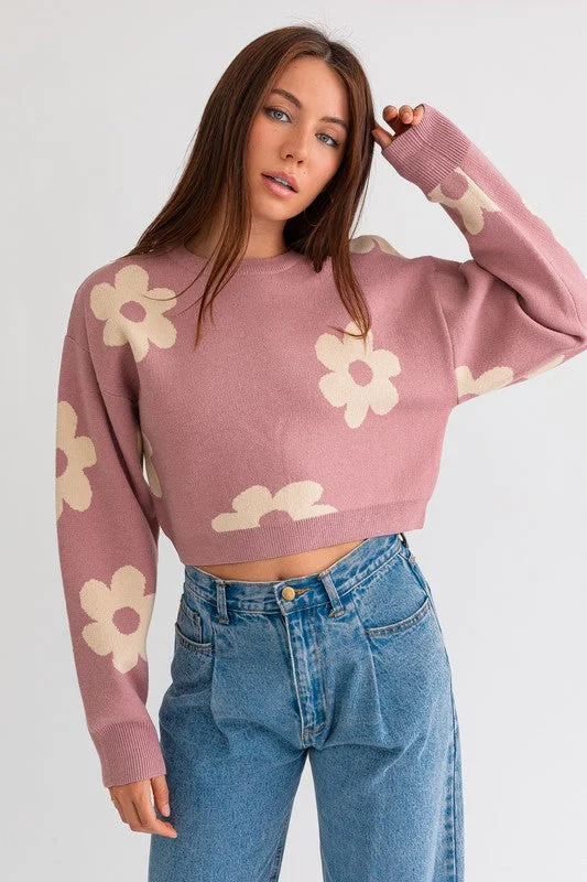 Cute As A Daisy Cropped Sweater