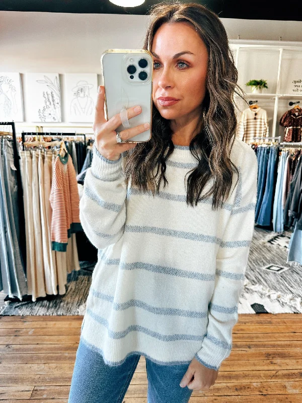 Ivory/Denim Stripe Sweater