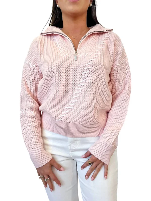 Sewed Up Sweater In Pink