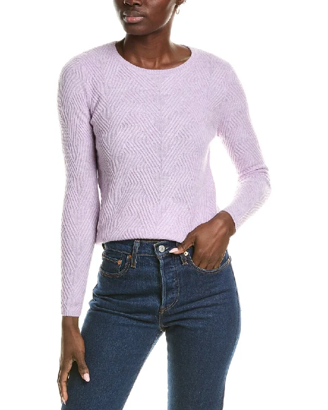 sofiacashmere Trellis Cable Cashmere Sweater