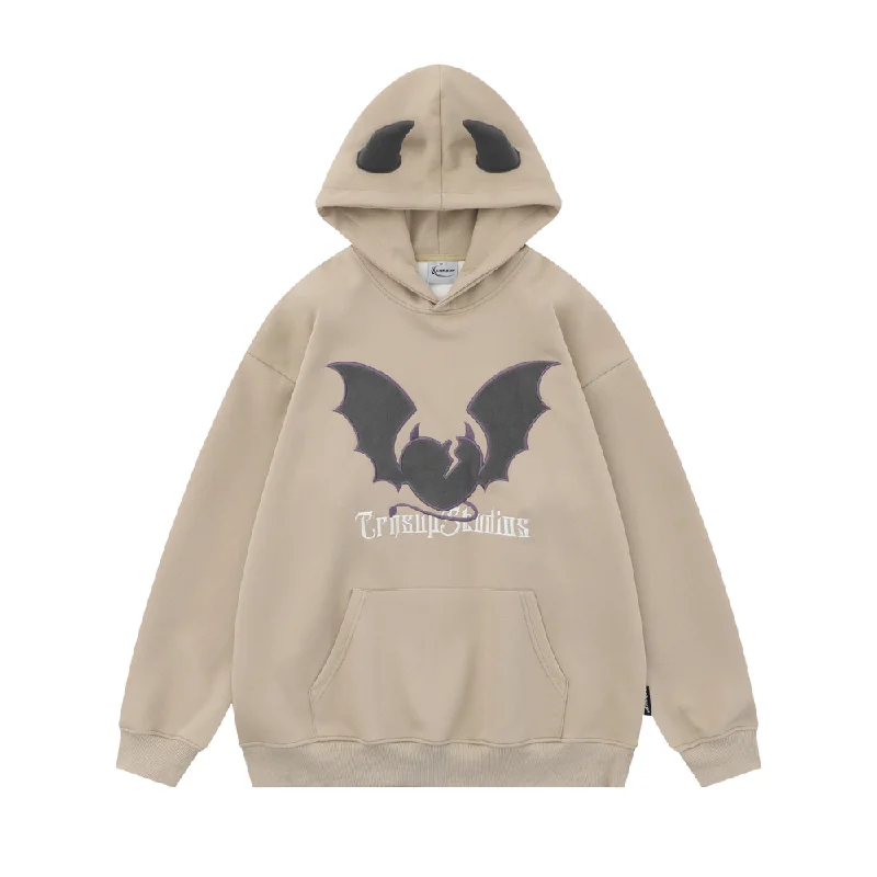 American Bat Embroidery Couple Hoodie