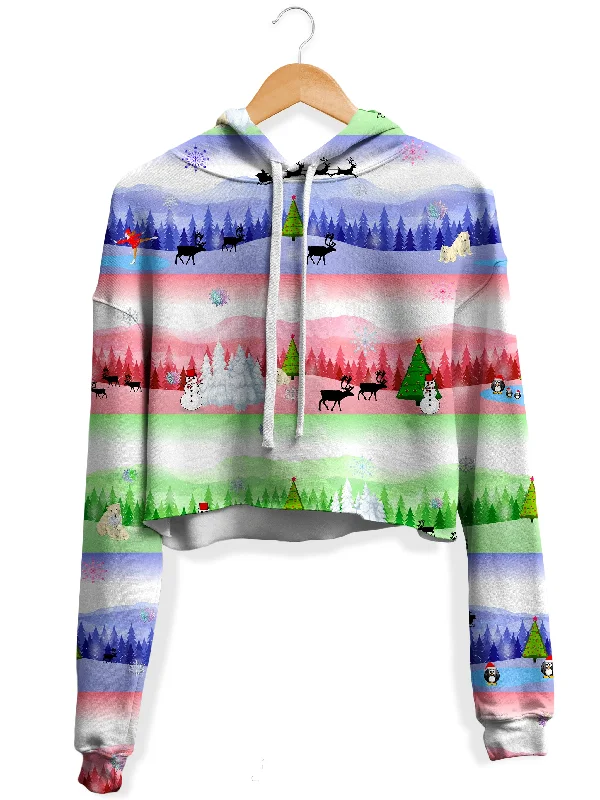 Christmas Wonderland Fleece Crop Hoodie