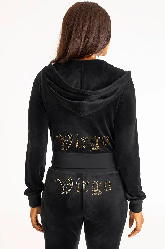 Virgo Big Bling Velour Hoodie