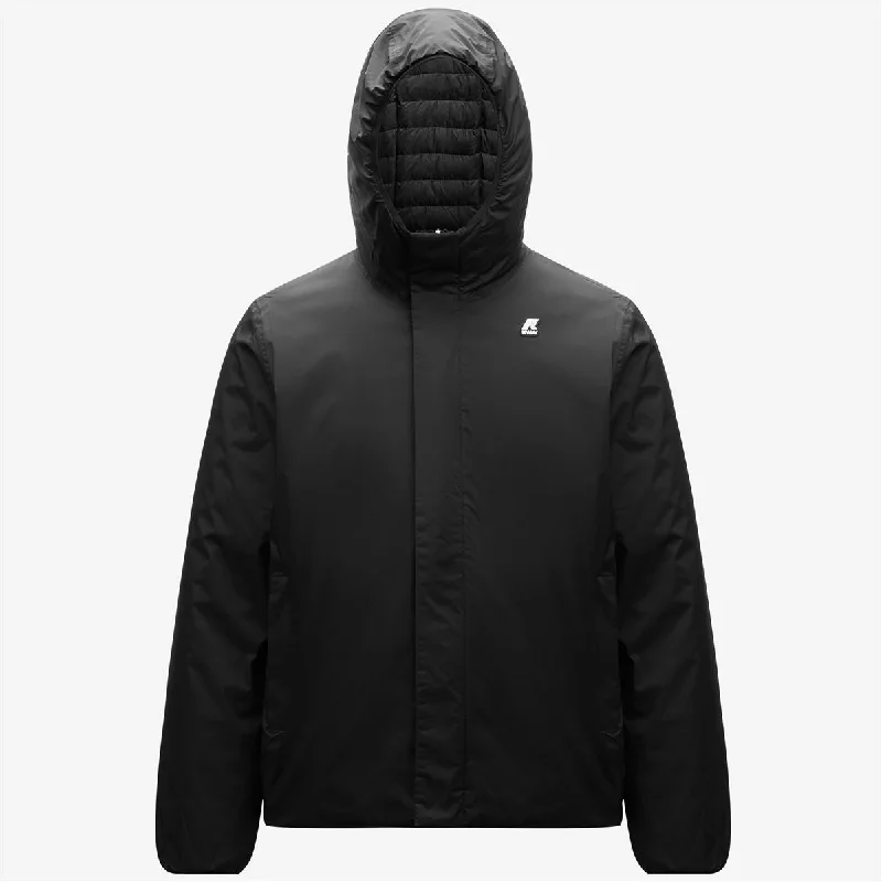 Jukes Thermo Light Double - Reversible Men Hooded Jacket in Black Pure