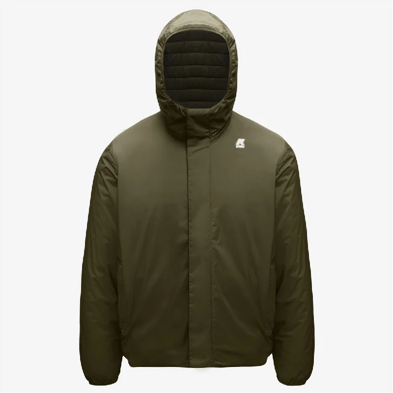 Jukes Thermo Light Double - Reversible Men Hooded Jacket in Green Blackish