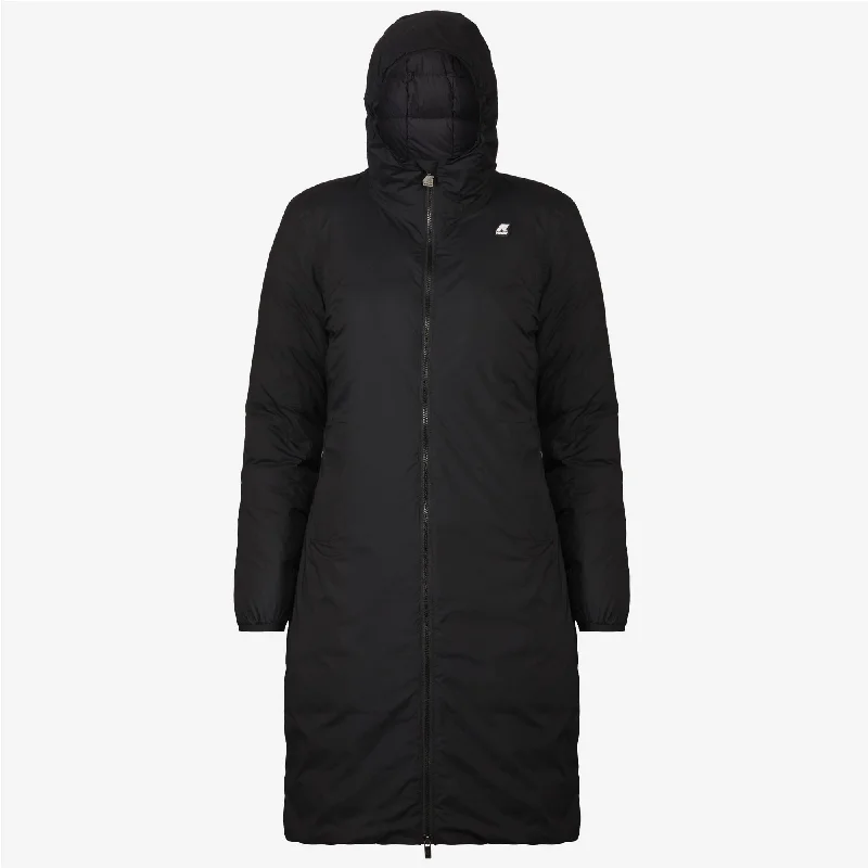 Suzanne Thermo Stretch - Women Hooded Waterproof Coat in Black Pure