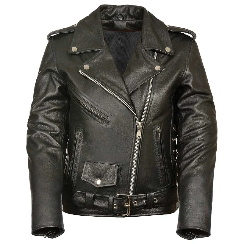 M-Boss Motorcycle Apparel BOS22506 Women's ‘Conceal and Carry’ Classic Biker Leather Jacket