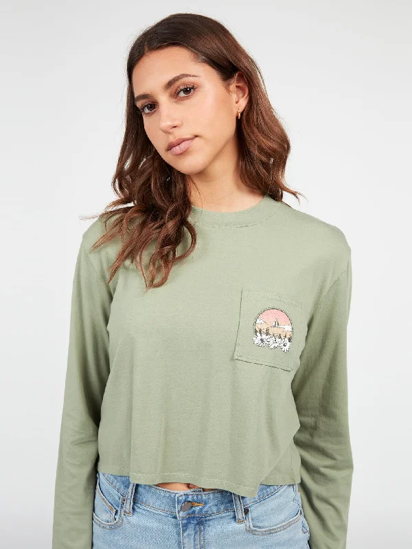 Pocket Dial Long Sleeve Tee - Light Army