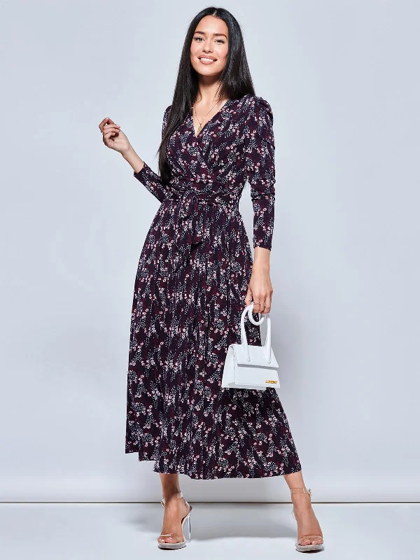 Greyson Long Sleeve Maxi Dress, Navy Daisy