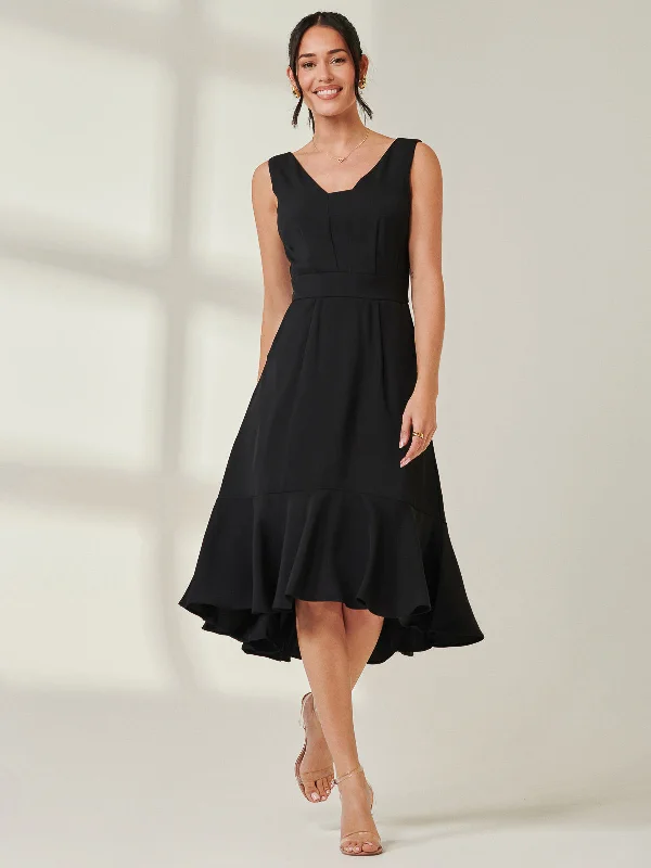 Jolie Moi Palmer Dip Hem Shift Dress, Black