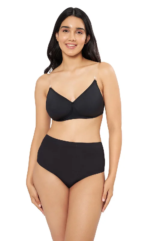 plus size convertible bras for flexibilityClassic Backless Padded & Non-wired Bra - Black