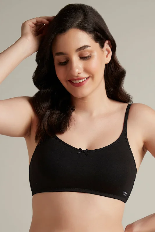 seamless bras for invisible under clothesDaily Support Non Padded Non-Wired Cotton Bra - Black seamless bras for invisible under clothesDaily Support Non Padded Non-Wired Cotton Bra - Black