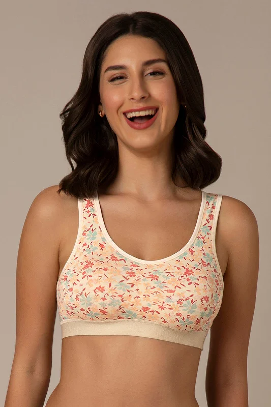 bralette with underwire for added supportEasy Slip-On Non-Padded Non-Wired Cotton Bra - Daisy Print bralette with underwire for added supportEasy Slip-On Non-Padded Non-Wired Cotton Bra - Daisy Print