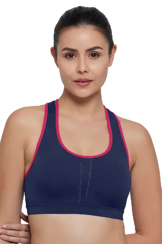 padded wireless bras for light supportEnergize Medium Impact Bra - Medieval Blue