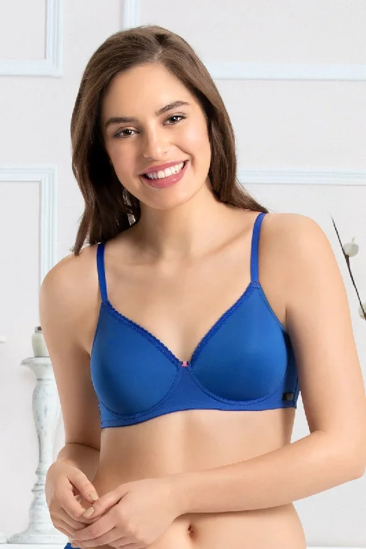 seamless sports bras for minimal chafingevery de Padded Non-Wired Classic Concealer T-Shirt Bra - Royal Blue seamless sports bras for minimal chafingevery de Padded Non-Wired Classic Concealer T-Shirt Bra - Royal Blue
