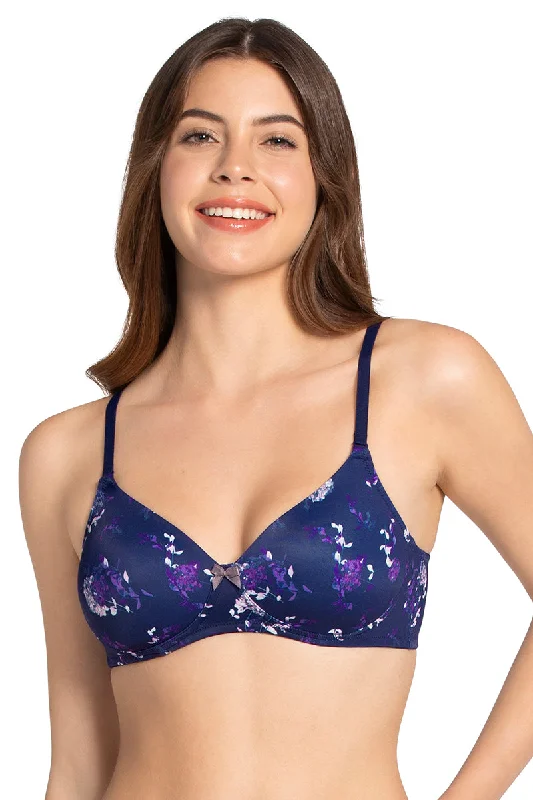plus size bralette bras for comfortSmooth Charm Padded Non-Wired T-shirt Bra - Hydrangea Floral Print plus size bralette bras for comfortSmooth Charm Padded Non-Wired T-shirt Bra - Hydrangea Floral Print
