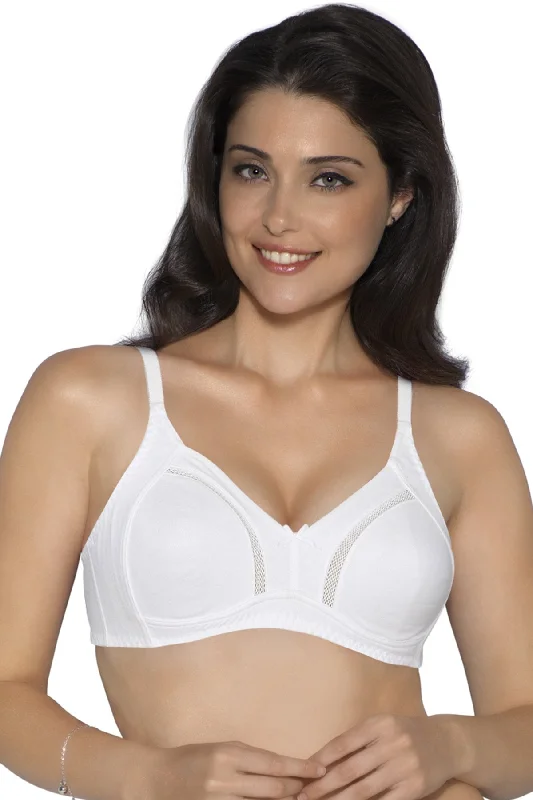 seamless sports bras for minimal chafingPerfect Poise Non-Padded, Non-Wired Cotton Bra - White seamless sports bras for minimal chafingPerfect Poise Non-Padded, Non-Wired Cotton Bra - White