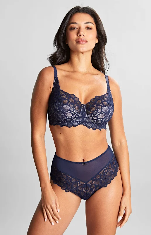 plus size women plunge bra for low - cut topsAllure Full Cup Bra In Navy - Panache