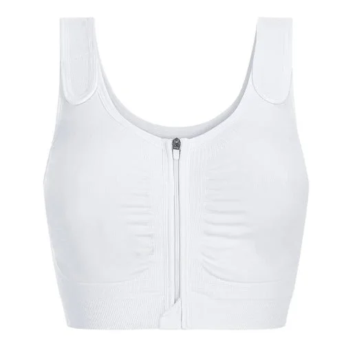 Non wired bralette with lace trim​Amoena Leyla Post-Op Compression Vest