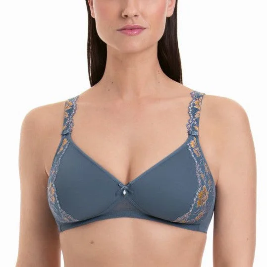 Plus size non wired bras for comfortable fit​Anita Colette Wireless Bra- Sky Grey