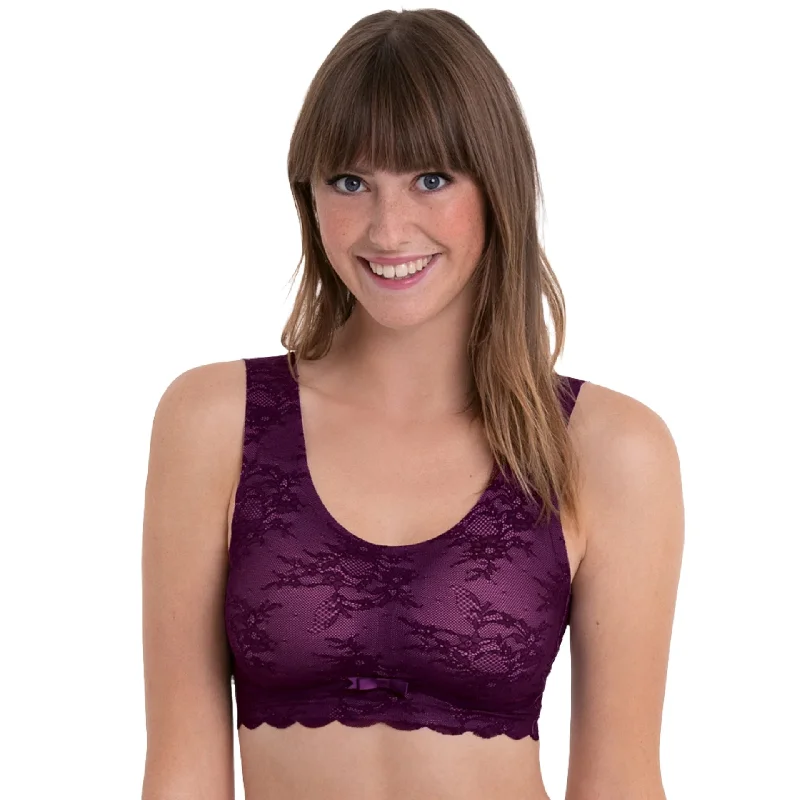 Seamless non wired bras for everyday wear​Anita Essentials Lace Bralette- Purple