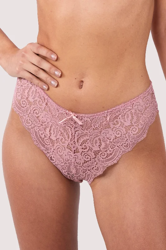 Bra with a shiny finish for a glamorous effect​ Ariana Ash Rose Lace Brief
