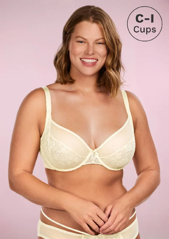 Bra with a multi - way strap system for different outfits Azalea Champagne Lace Unlined Underwire Bra Bra with a multi - way strap system for different outfits Azalea Champagne Lace Unlined Underwire Bra