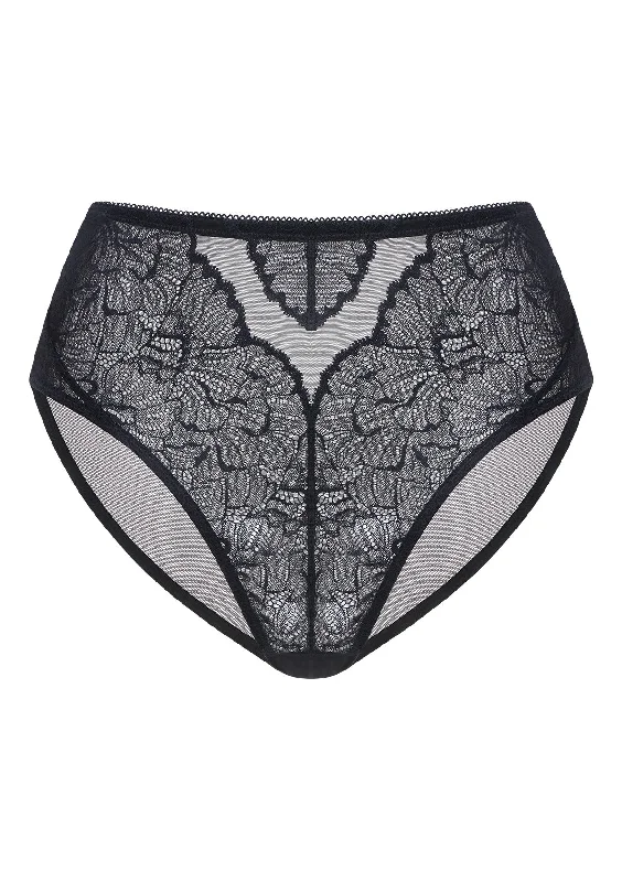 Bra with a contoured cup for a natural - looking shape Blossom High-Rise Black Lace Brief Underwear Bra with a contoured cup for a natural - looking shape Blossom High-Rise Black Lace Brief Underwear
