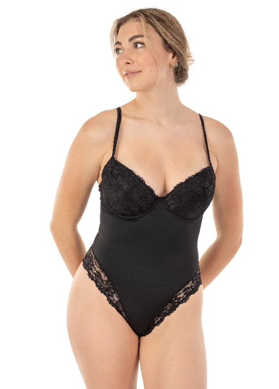 Shaper for a beach - ready body in summerSmooth & Silky Bodysuit Shaper with Built-in Wire Bra and Sexy Lace Trims Shaper for a beach - ready body in summerSmooth & Silky Bodysuit Shaper with Built-in Wire Bra and Sexy Lace Trims