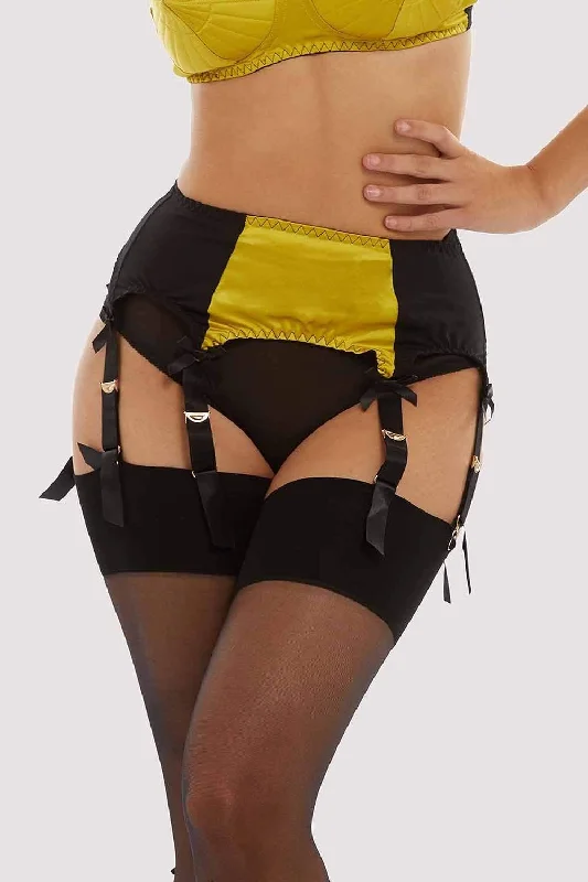 Bra with a plus - size adjustable strap for added comfort Chartreuse Classic Suspender Belt Bra with a plus - size adjustable strap for added comfort Chartreuse Classic Suspender Belt