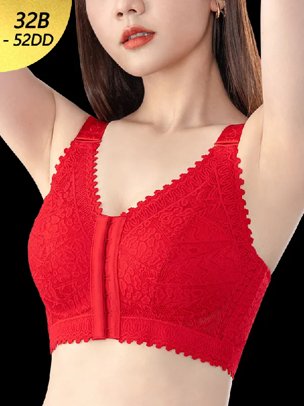 Bra with a quick - drying lining for convenience Comfort Front Closure Wire-Free Minimizer Bra and Panty Sets Bra with a quick - drying lining for convenience Comfort Front Closure Wire-Free Minimizer Bra and Panty Sets