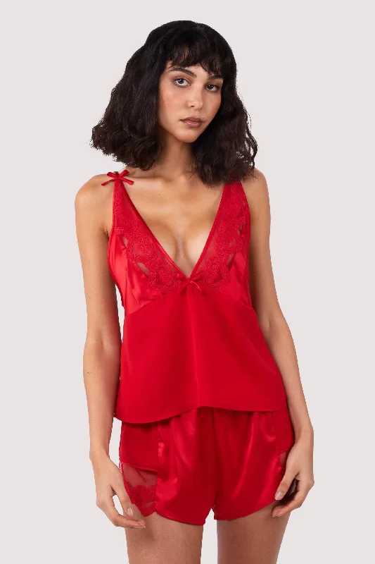 Bra with a satin finish for a luxurious look Cupid Pink And Red Love Hearts Cami Top & Shorts Bra with a satin finish for a luxurious look Cupid Pink And Red Love Hearts Cami Top & Shorts