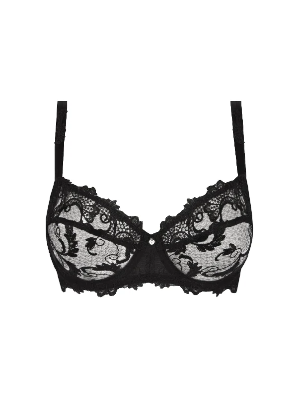 plus size women running bra for maximum supportDressing Floral D+ Demi Cup Bra In Black - Lise Charmel plus size women running bra for maximum supportDressing Floral D+ Demi Cup Bra In Black - Lise Charmel