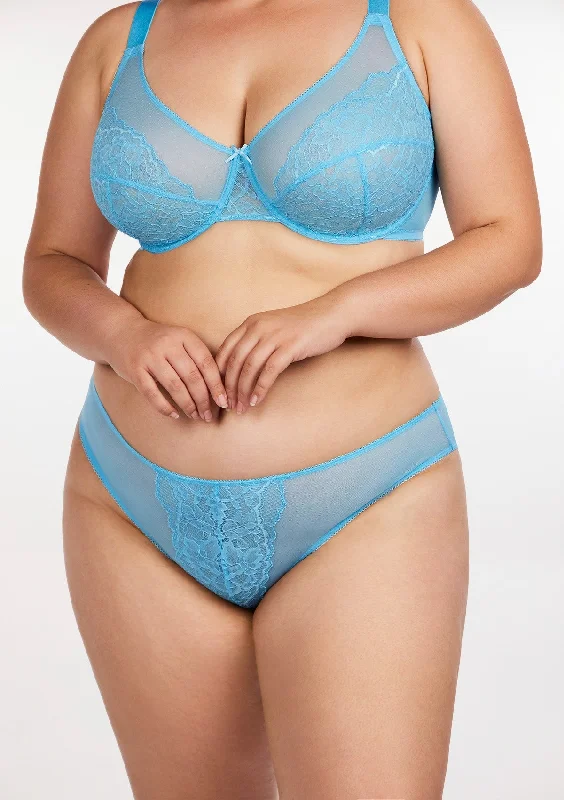 Cotton bras known for breathability and softness​ Enchante Capri Blue Lace Bikini Underwear