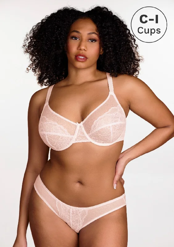 Bra with adjustable hooks for a customized fit Enchante Dusty Peach Lace Unlined Underwire Bra Set Bra with adjustable hooks for a customized fit Enchante Dusty Peach Lace Unlined Underwire Bra Set