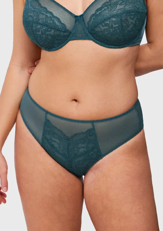 Bra with a textured fabric for added visual interest Enchante High-Rise Balsam Blue Lace Brief Underwear Bra with a textured fabric for added visual interest Enchante High-Rise Balsam Blue Lace Brief Underwear