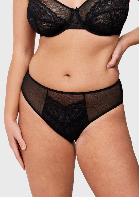 Bra with a floral - print for a feminine and stylish look Enchante High-Rise Black Lace Brief Underwear Bra with a floral - print for a feminine and stylish look Enchante High-Rise Black Lace Brief Underwear